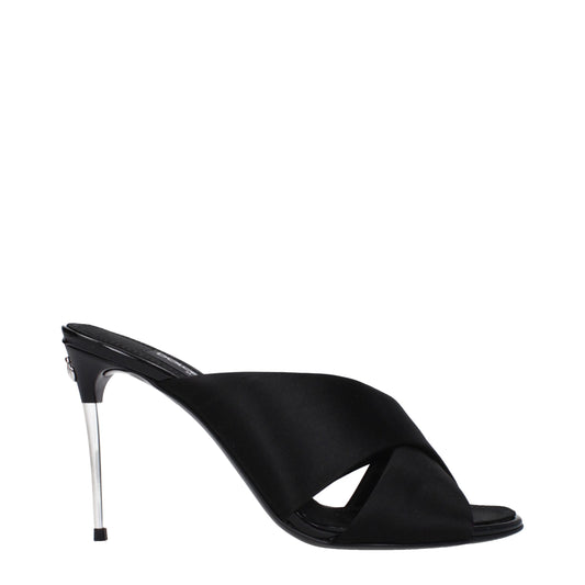 Black Satin Stiletto Heels Sandals