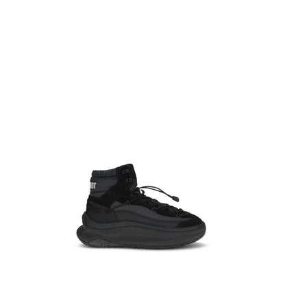 Black Polyester Athletic Sneakers
