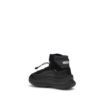Black Polyester Athletic Sneakers