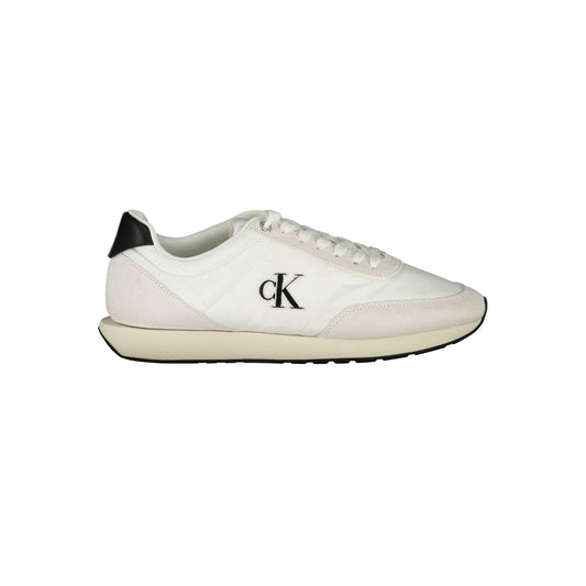 White Polyester Men Sneaker