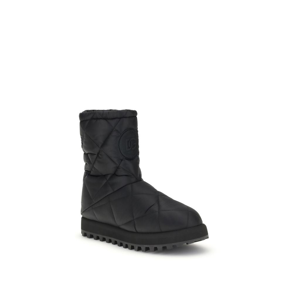 Black Polyamide Flat Boots
