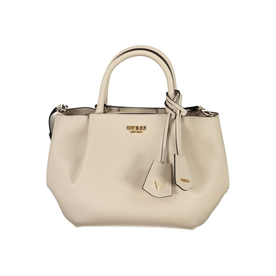 Beige Polyethylene Women Handbag