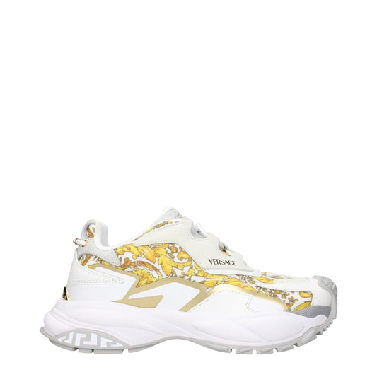 Gold Fabric Low Top Sneakers