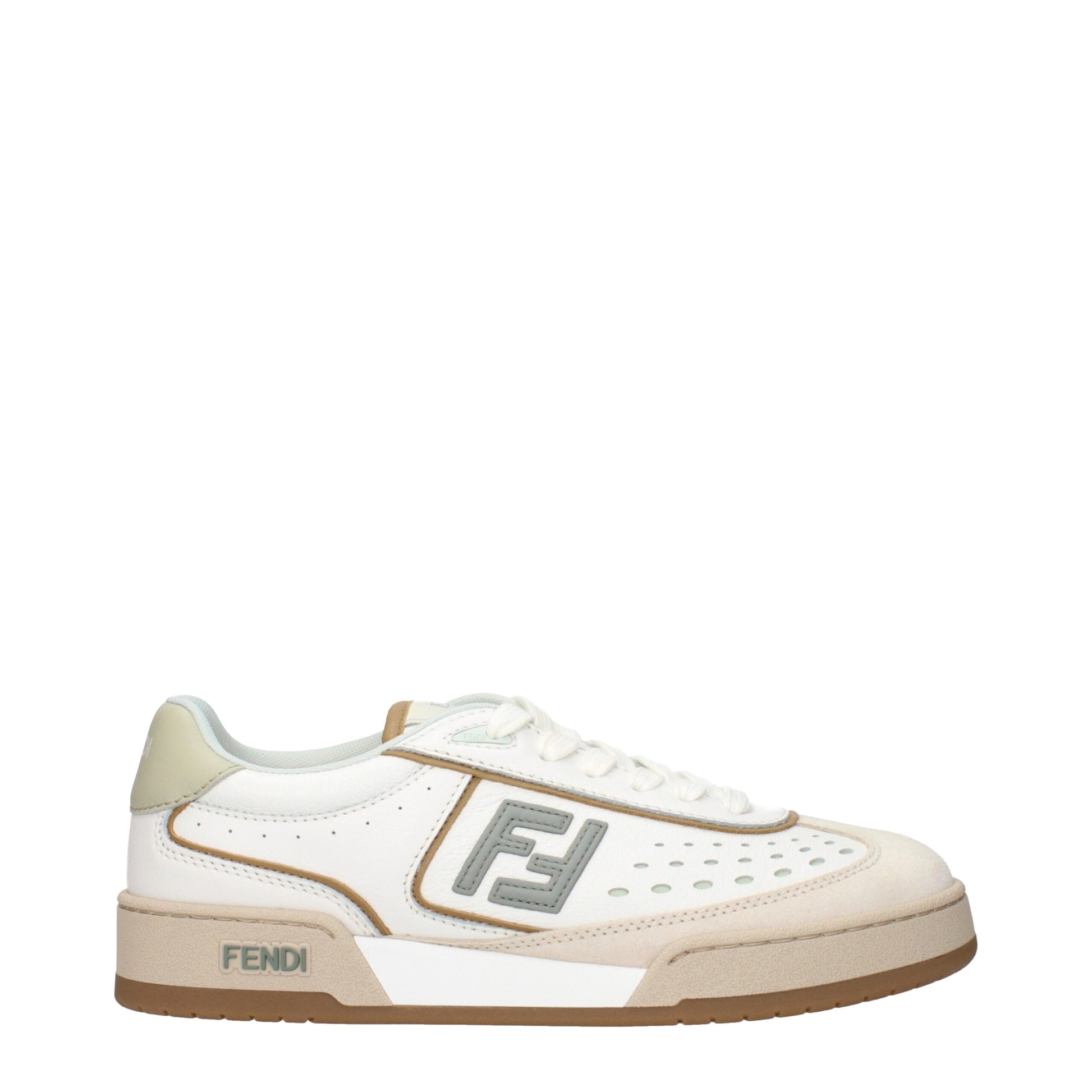 White Leather Low Top Sneakers