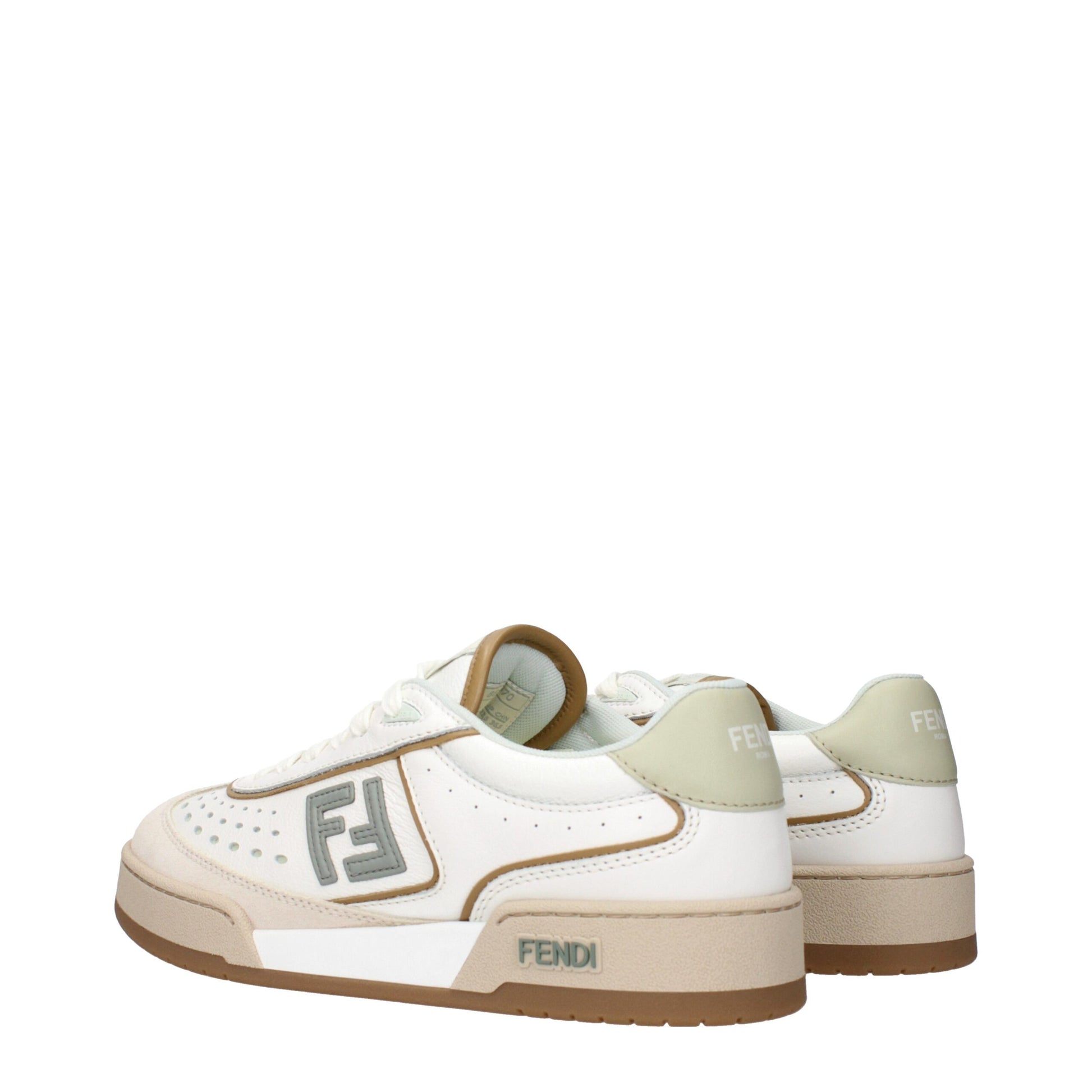 White Leather Low Top Sneakers