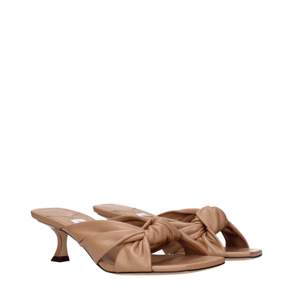 Beige Leather Sandals