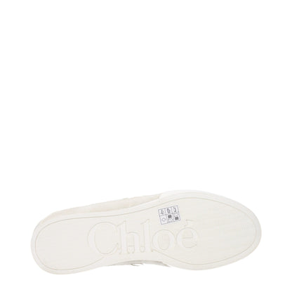 White Fabric Low Top Sneakers