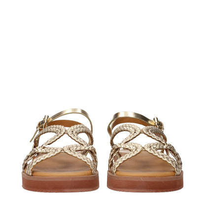 Gold Polyethylene Flat Sandals