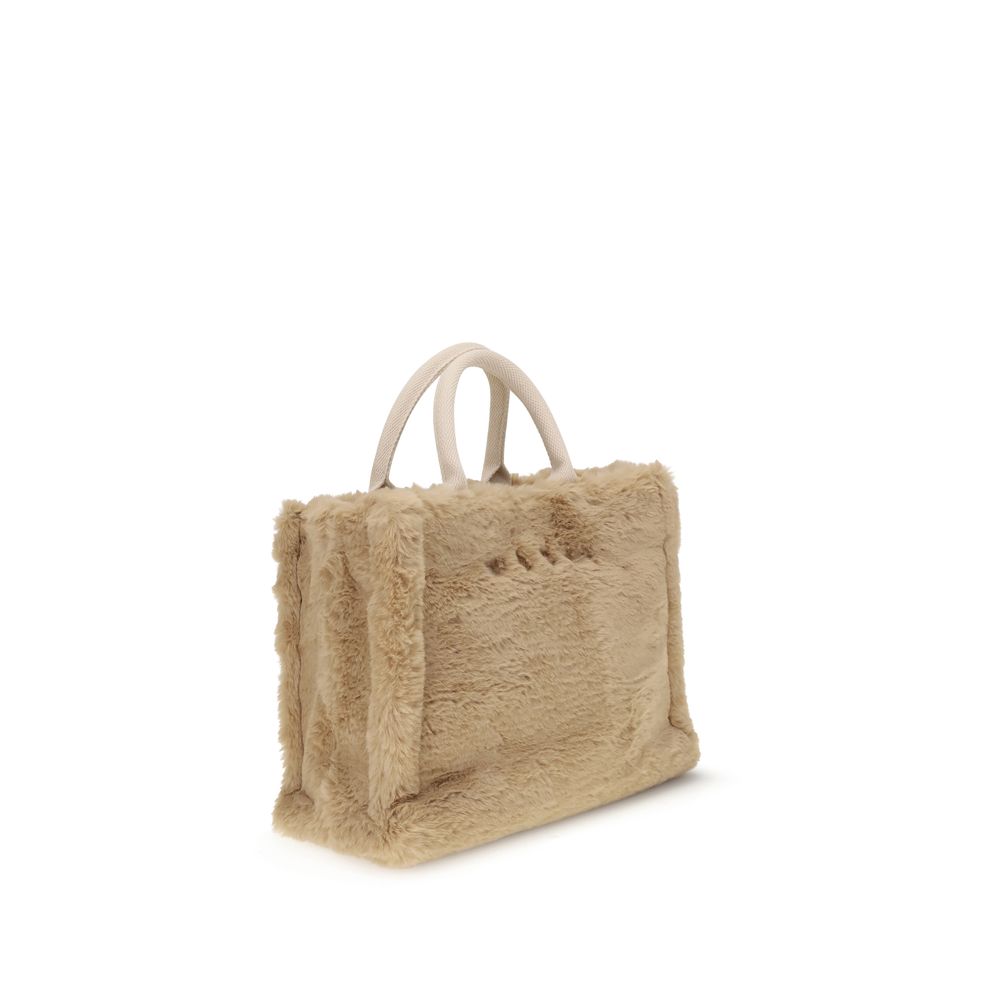 Beige Polyester Handbag