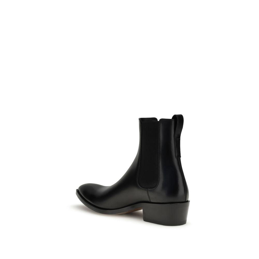 Black Calf Leather Bos Taurus Chelsea Boots