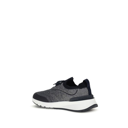 Gray Cotton Athletic Sneakers