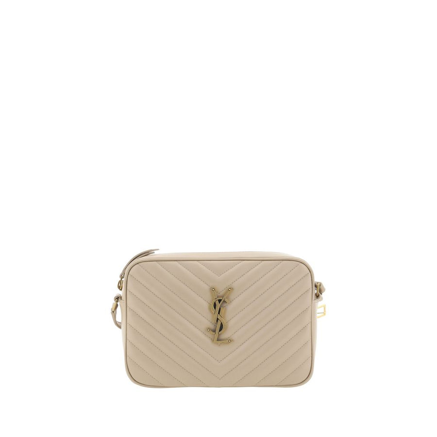 Beige Calf Leather Bos Taurus Shoulder Bag
