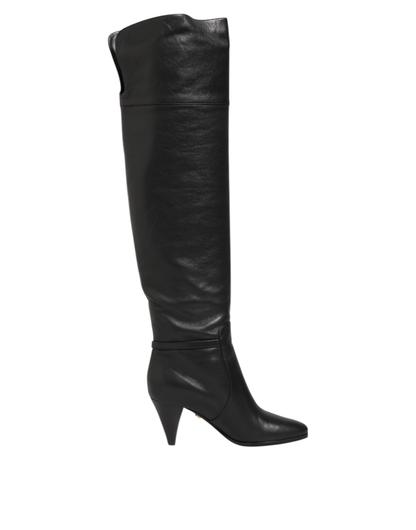 Black Leather Over-The-Knee DG Boots  Shoes