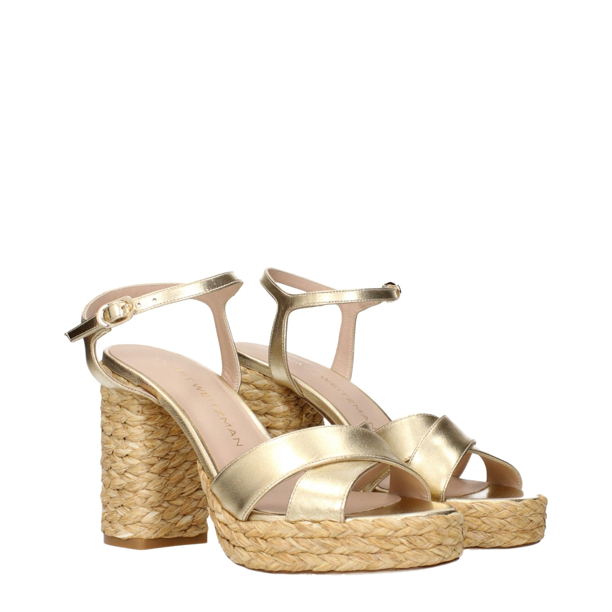 Gold Leather Platform Sandals
