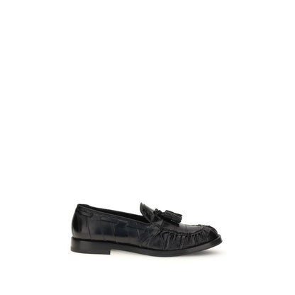Black Rubber Slip-On Loafers