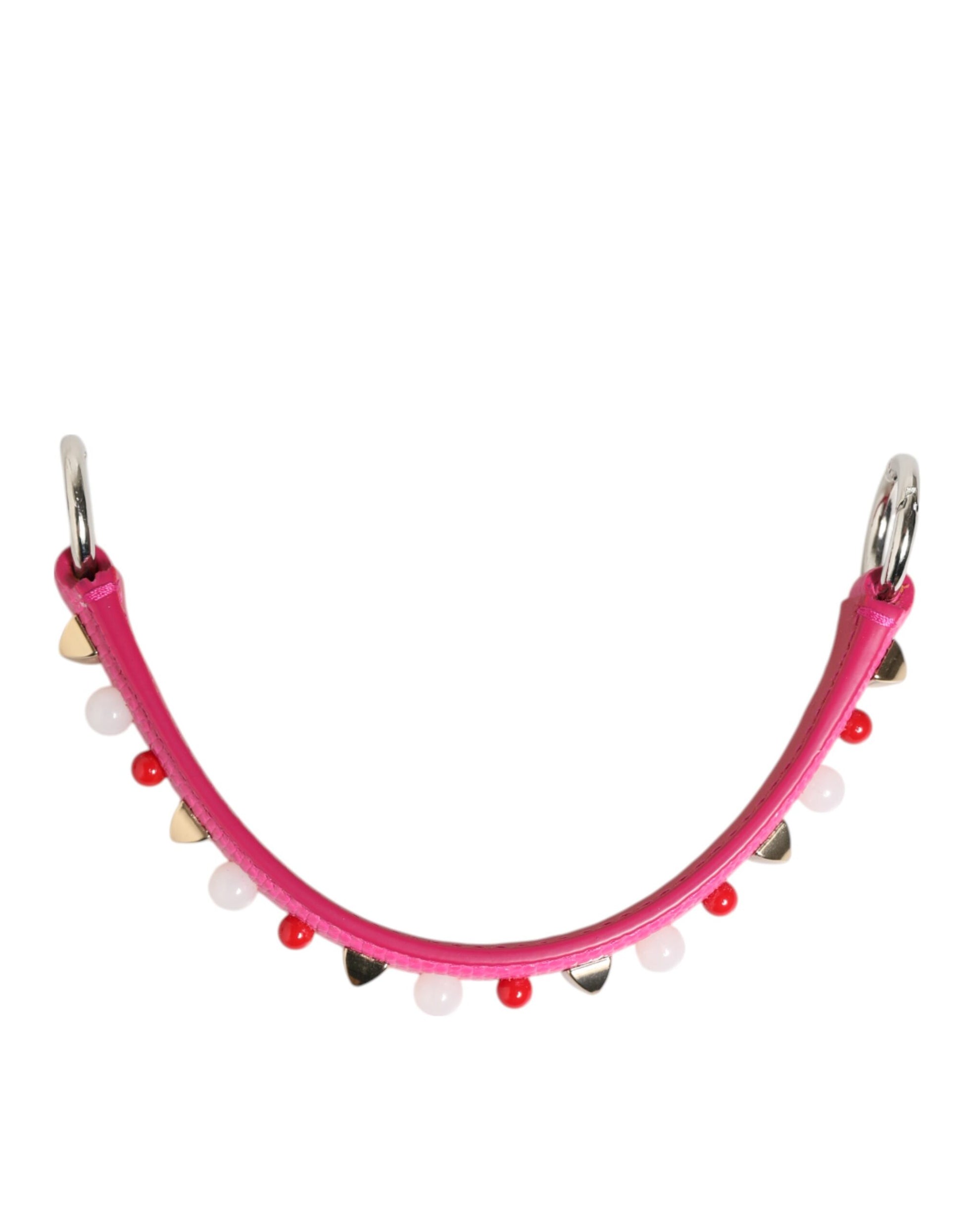 Pink Embellished Leather Bag Handle Women Shoulder Strap