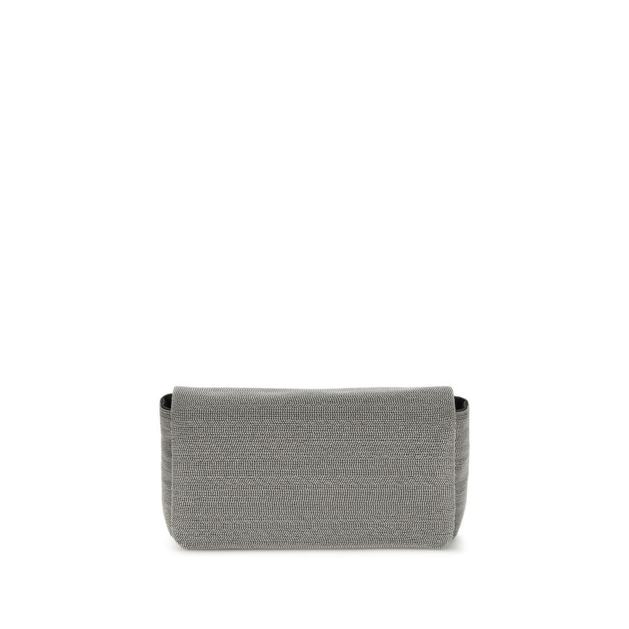 Gray Leather Shoulder Bag