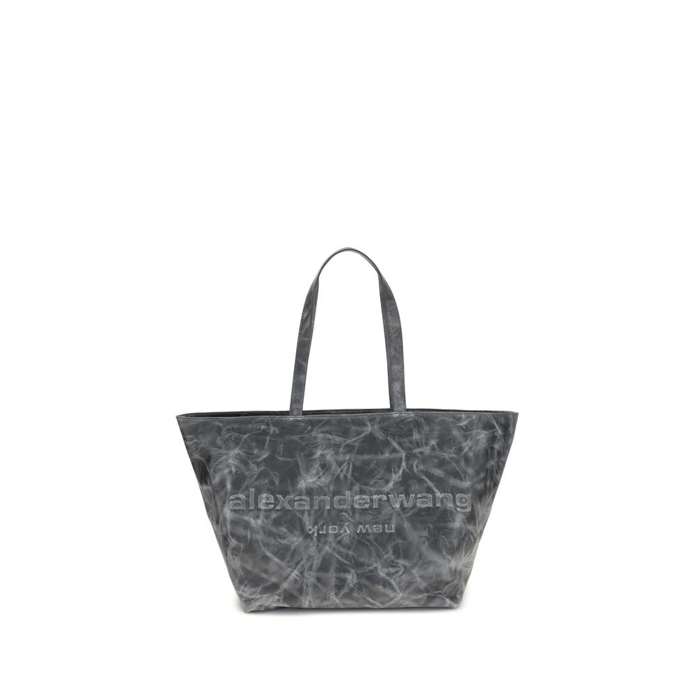 Gray Leather Shoulder Bag