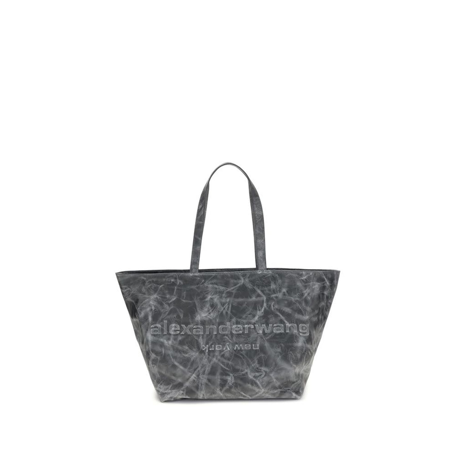 Gray Leather Shoulder Bag