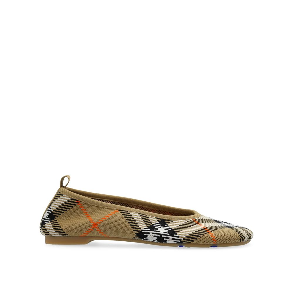 Beige Fabric Ballet Flats