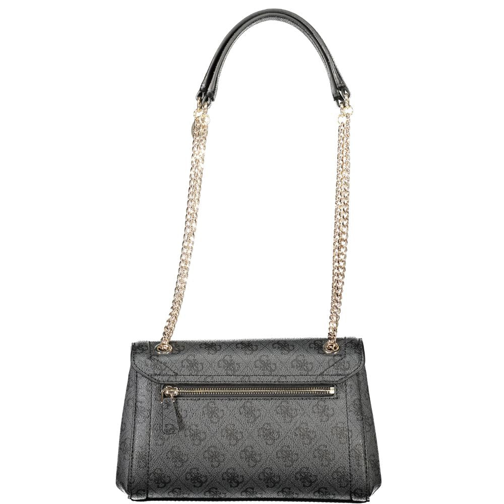 Black Polyethylene Women Handbag