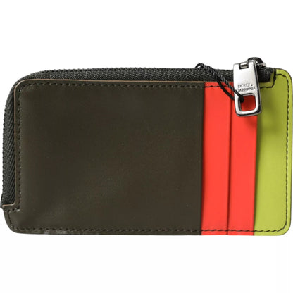 Multicolor Calfskin Leather Logo Card Holder Women Wallet