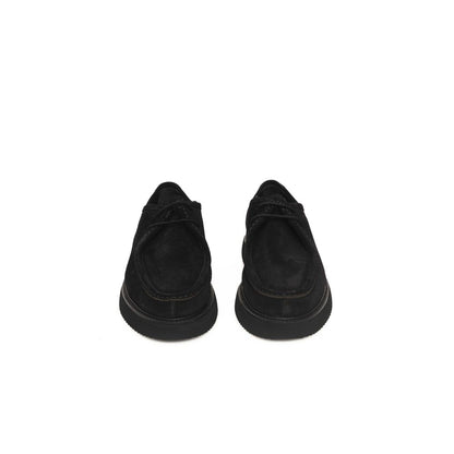 Black Calfskin Men Derby Shoe