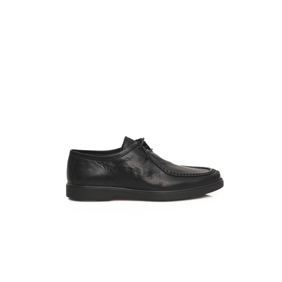 Black Cowhide Men Derby Shoe