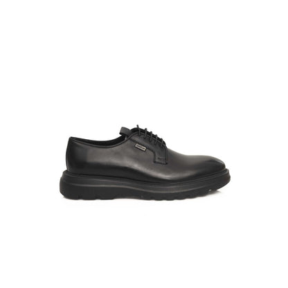 Black Calfskin Men Derby Shoe