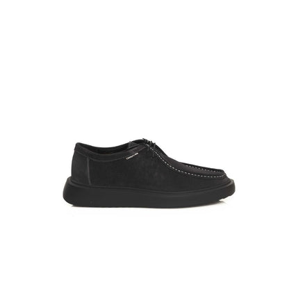 Black Cowhide Men Derby Shoe