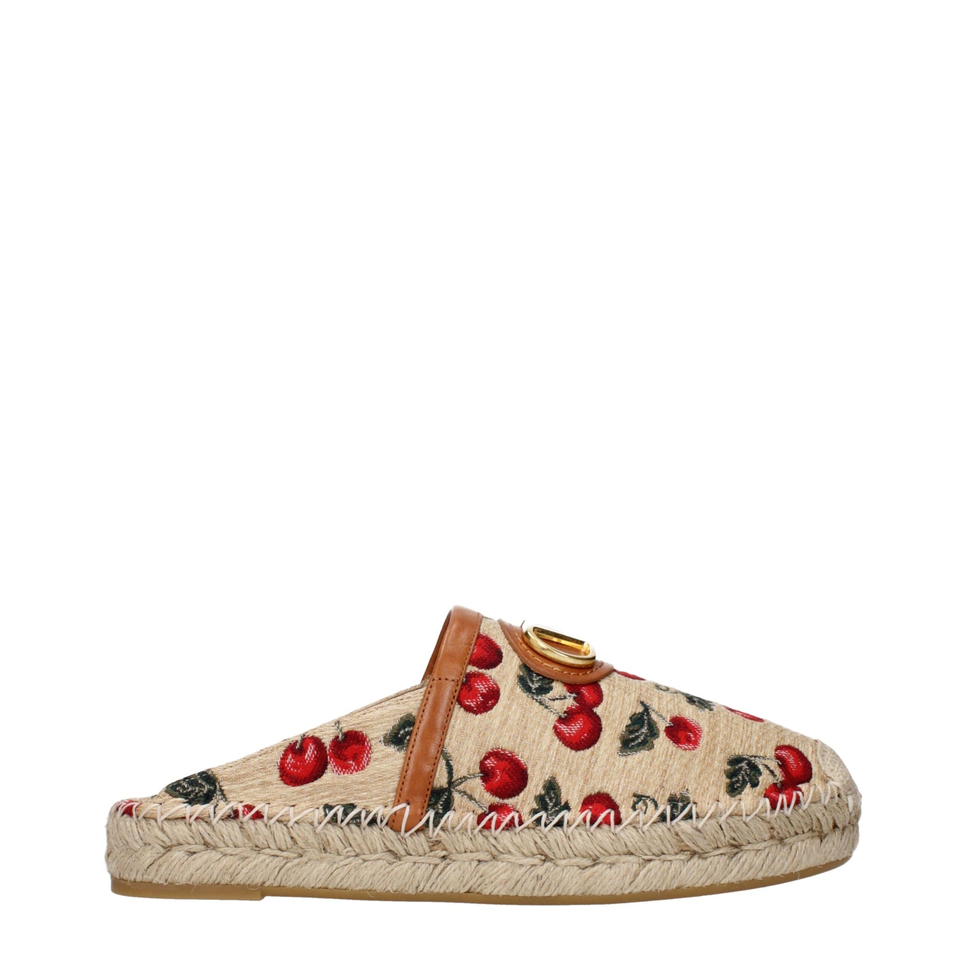 Beige Raffia Slippers