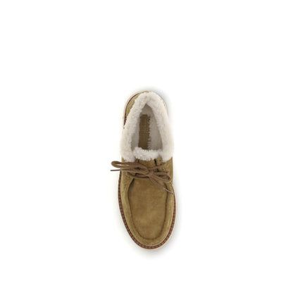 Beige Leather Oxfords And Derbies