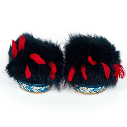 Blue Lamb Leather Women Sandal