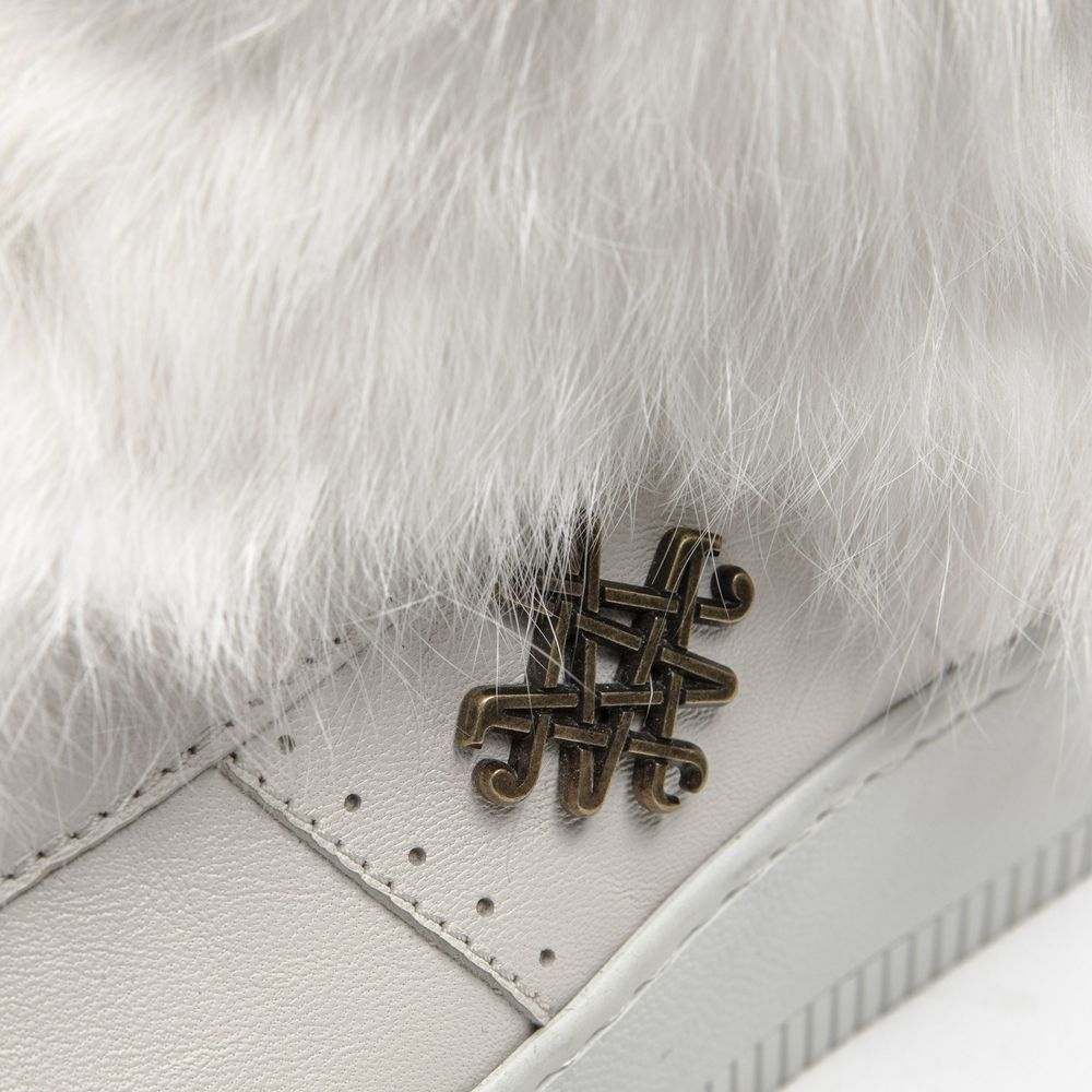 White Cotton Women Sneaker