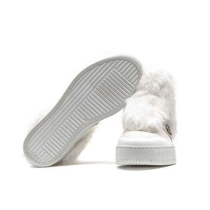 White Cotton Women Sneaker