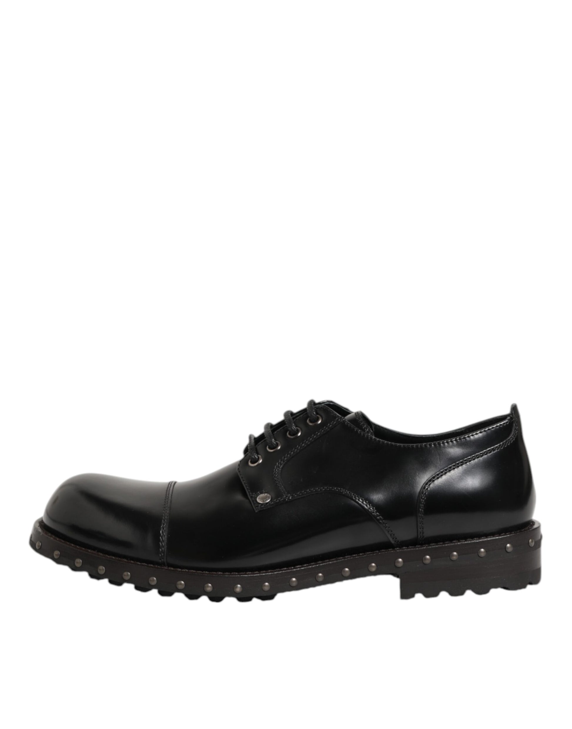Black Leather Studded Men Formal Derby Shoes