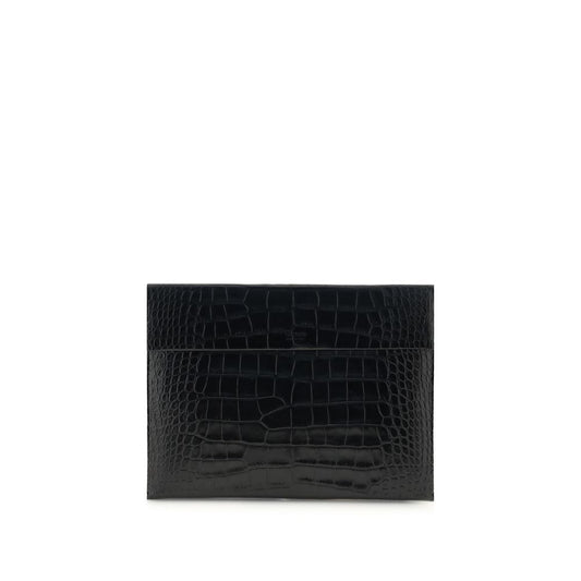 Black Leather Clutch Bag
