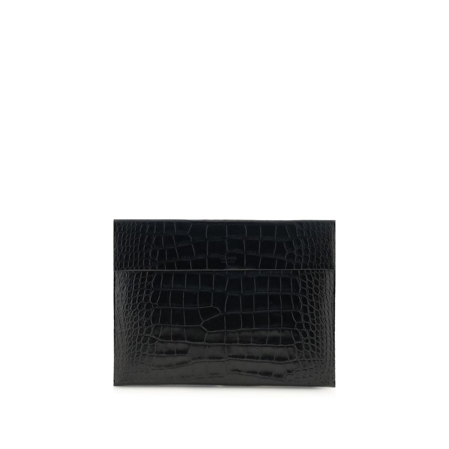Black Leather Clutch Bag