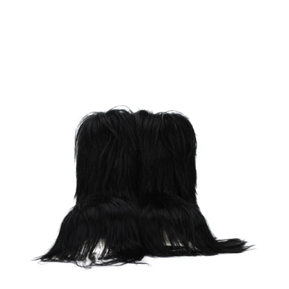 Black Fur Ankle Boots