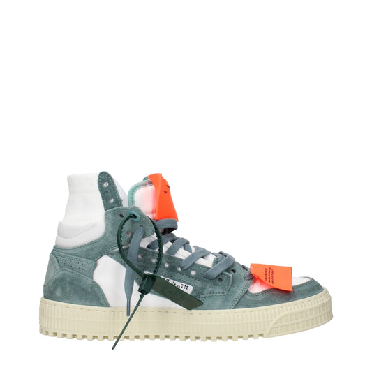 White Fabric High Top Sneakers