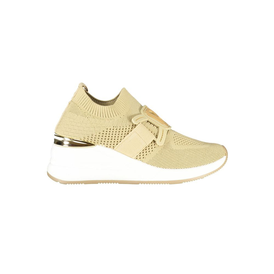 Beige Polyester Women Sneaker