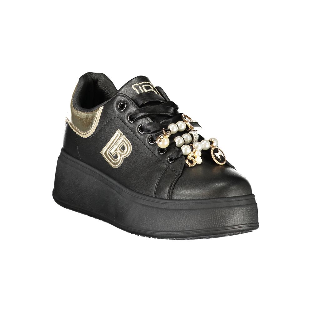 Black Polyester Women Sneaker