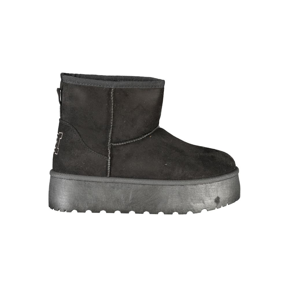 Black Polyester Women Boot