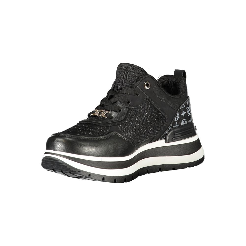 Black Polyester Women Sneaker