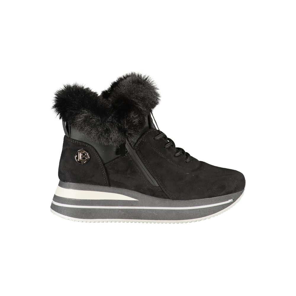 Black Polyester Women Sneaker