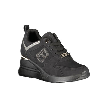 Black Polyester Women Sneaker