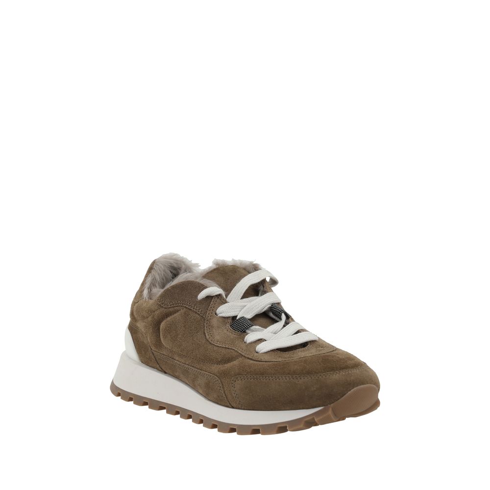 Brown Rubber Platform Sneakers