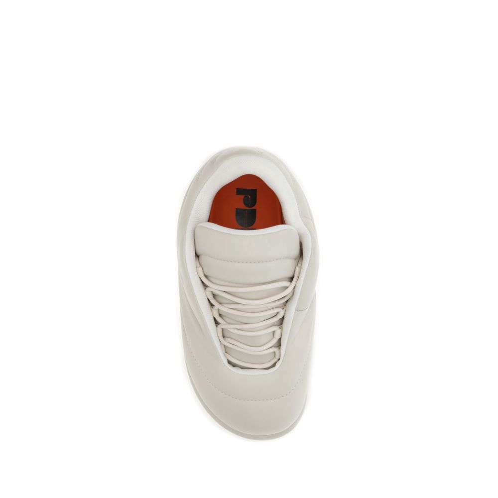 Cream Goatskin Platform Sneakers