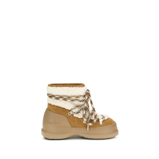 Beige Leather Ankle Boots