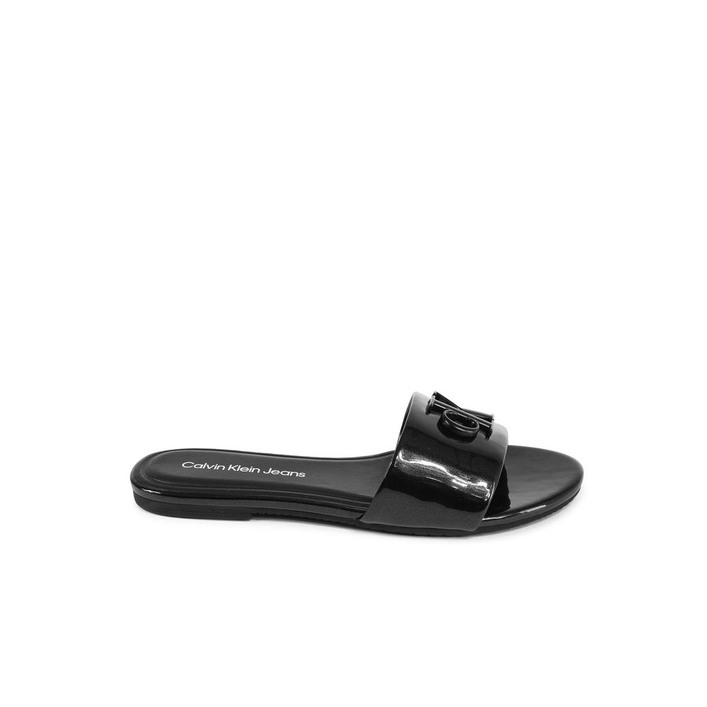 Black Polyester Slippers